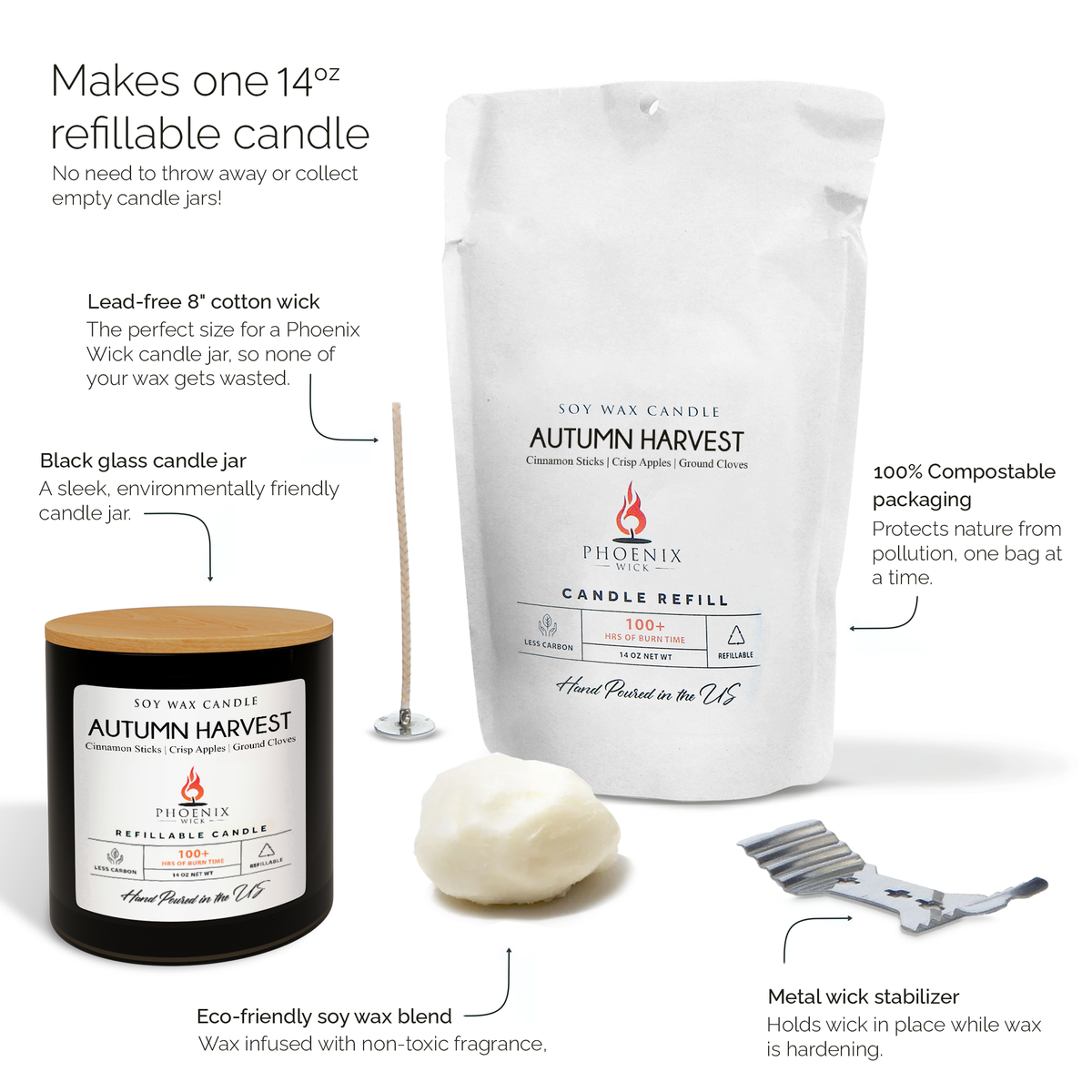 Autumn Harvest Soy Candle-Making Kit with Jar