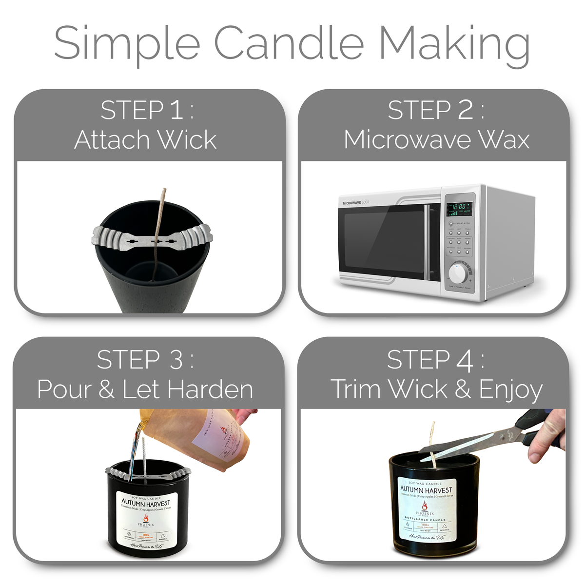 Warm Vanilla Sugar Soy Candle-Making Kit with Jar