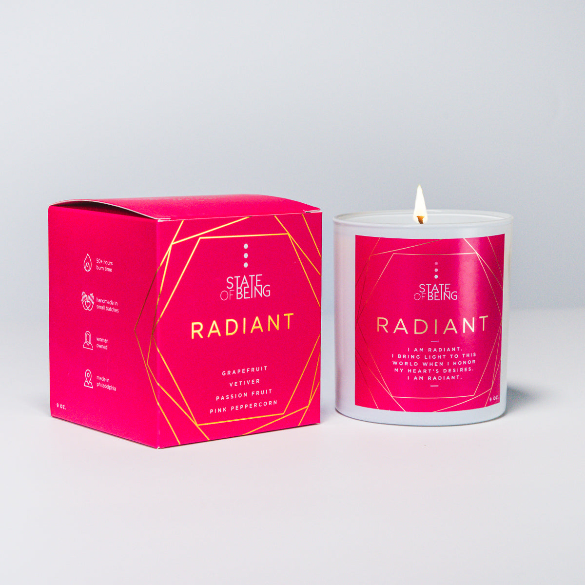 Radiant Affirmation Candle – Grapefruit & Vetiver
