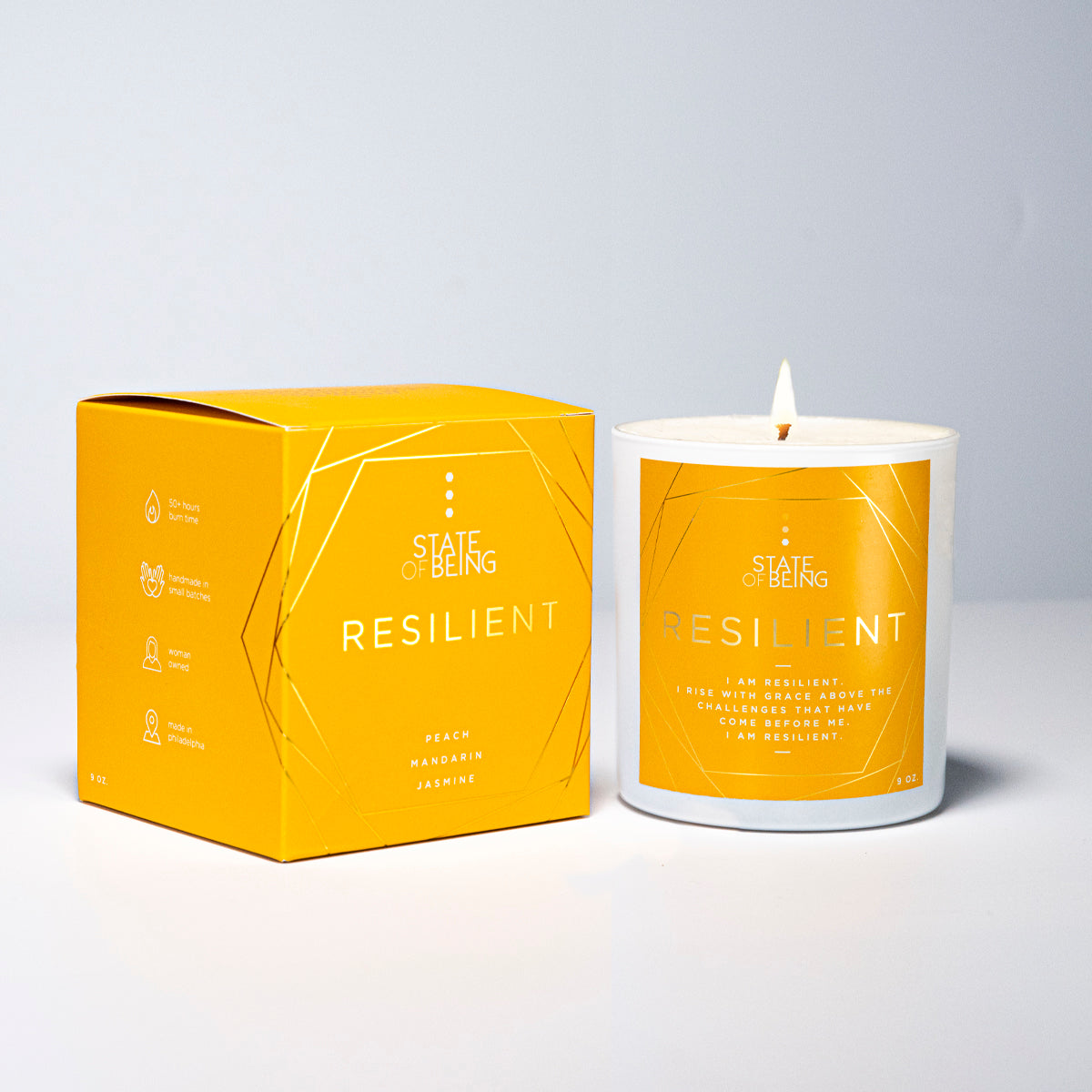 Resilient Affirmation Candle – Peach & Jasmine