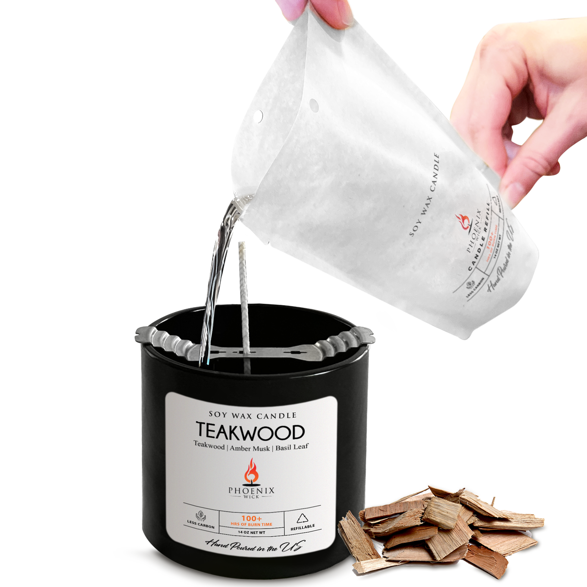 Teakwood Soy Candle-Making Kit with Jar