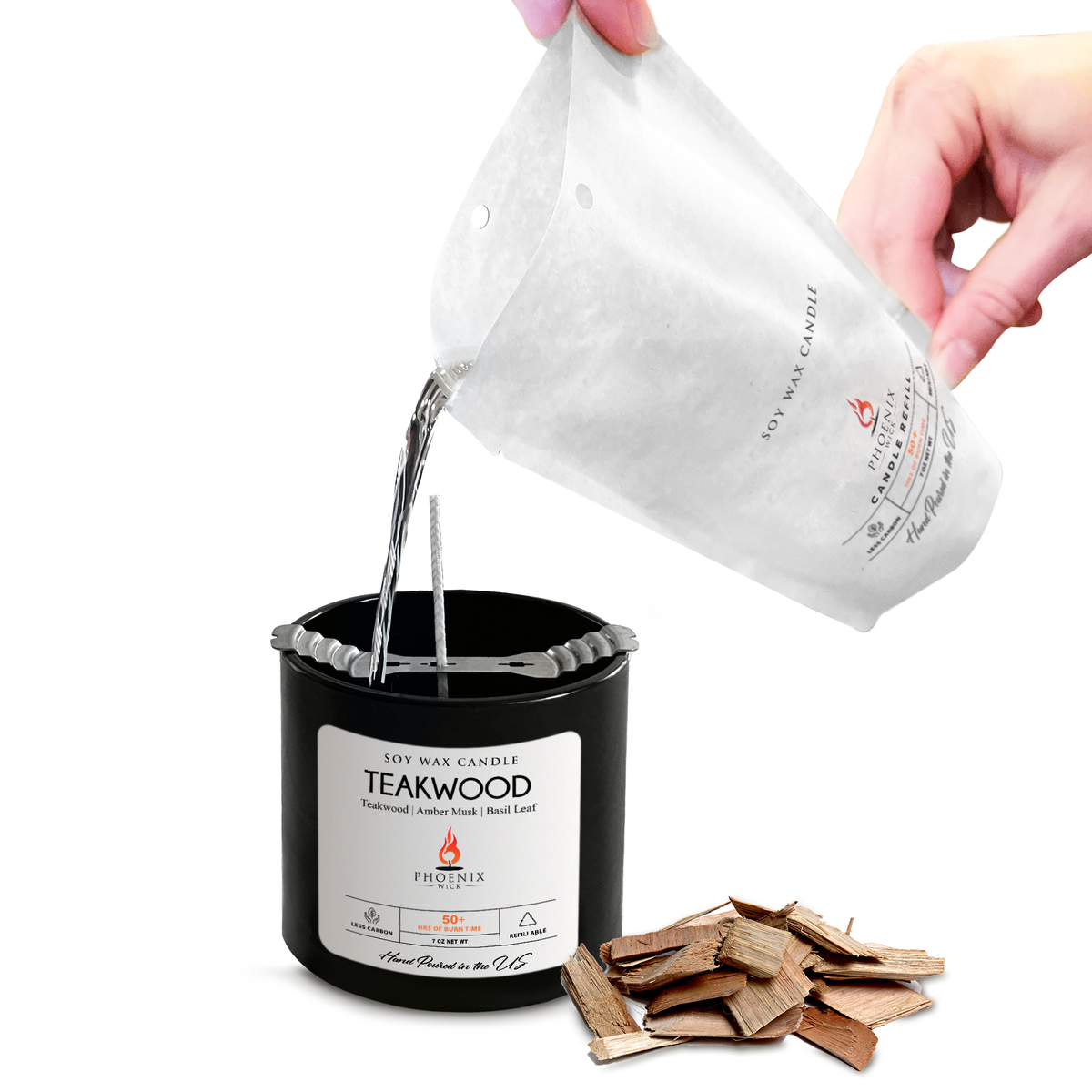 Teakwood Soy Candle-Making Kit with Jar