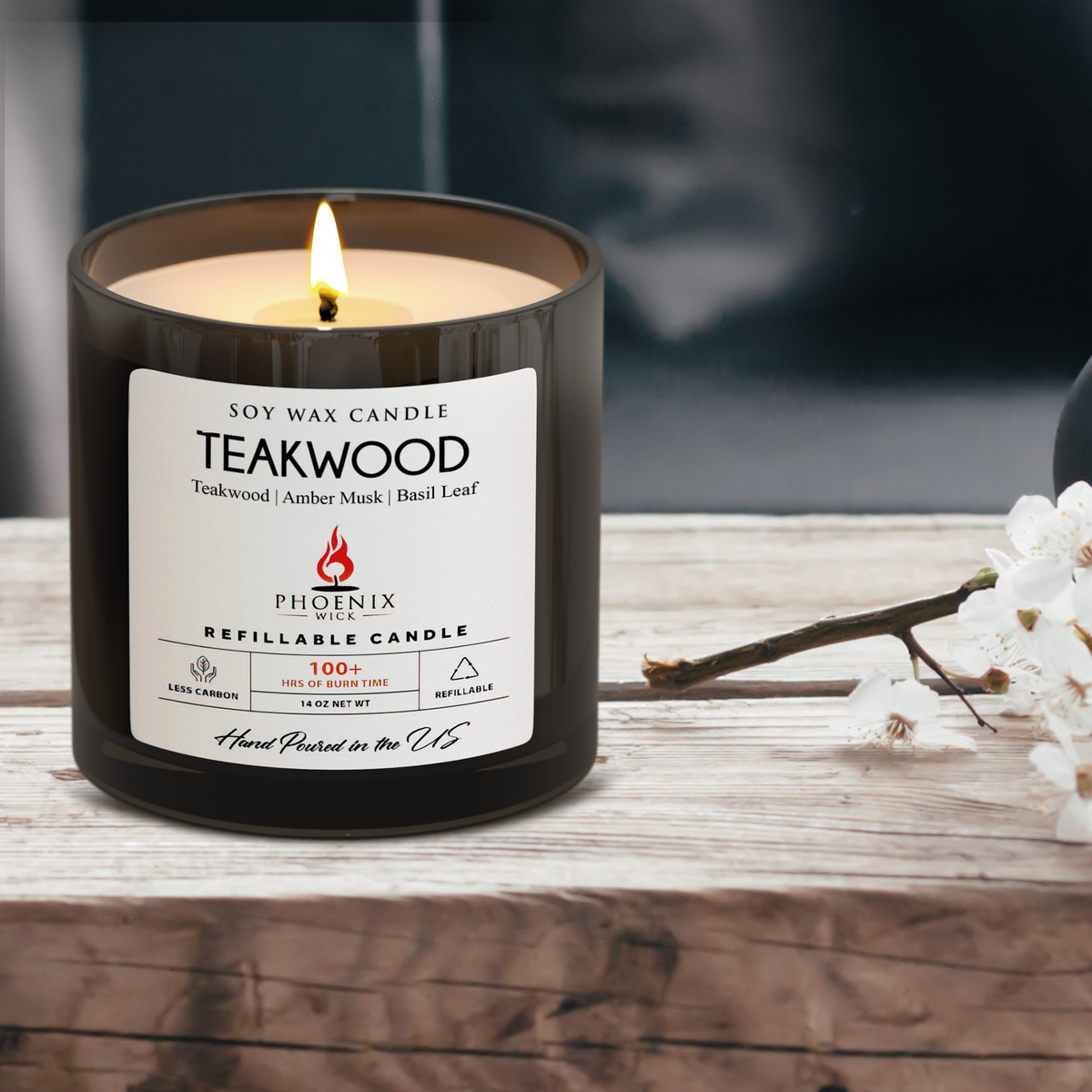 Teakwood Soy Candle-Making Kit with Jar